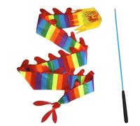 Children's Handheld Dragon Dance with ribbon and poleLightweight SquareSuitable for outdoor activities Juggling Sets(9M)