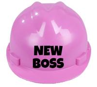 Children's Hard Hat New Boss Kids, Toddler Safety Construction Helmet With Chin Strap One Size Easy Ratchet Handle Adjustment 1-12 Years Approx (Pink)