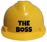 Children's Hard Hat The Boss Kids, Toddler Safety Construction Helmet With Chin Strap One Size Easy Ratchet Handle Adjustment -Yellow
