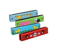 Children'S Harmonica, Pack of 4 Diatonic Harmonica, Wooden Musical Instrument for Beginners, Professionals, Students