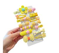 Children's Headwear Cute Flower/Rabbit Girl's Hair Clips Hair Accessories for Kids Candy Color Hair Pins for Little Girls-Yellow