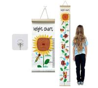 Children's Height Chart Personalised 60-180 cm Wall Hanging, Growth Chart Size Gauge Decoration Children's Room, Roll-up Measuring Ruler (A)