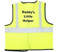Childrens High Visibility Vests Waistcoat Jacket Hi Vis Safety Daddy Nanny Helper (6-9 Years, Daddy's Little Helper)