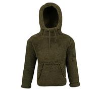 JACK PYKE Junior Sherpa Fleece Hoodie Dark Olive S