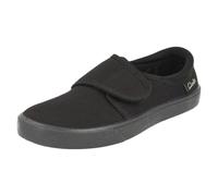 Clarks Hopper Run Kid Textile Plimsolls In Black Standard Fit Size 7½