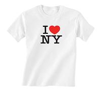 Children's I Love New York T Shirt - Classic Kids I Heart NY Tee 9-11 White