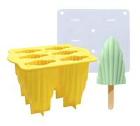 children's ice cream popsicle;Silicone popsicle molds;Kids popsicle mold;Silicone Ice Pop Molds;Silicone Ice Cream Mold;Bisphenol A Free Ice Cream Molds;easy release;reusable easy (yellow, shell)