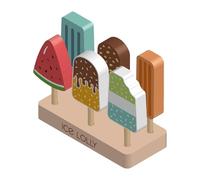 Childrens Immersive Dessert Parlor - Simulated Timber Push Cart, Early Development Cognitive Counter, Sweet Treats Kitchen | Interactive Childhood Activities Accompanying Kindergarten Classrooms