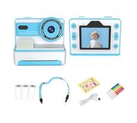 Children's Instantly Print Camera 2.4inch Display Double Lens Built-in Filling Light With Printing Paper For Outdoor Fun Large Battery Capacity