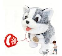 Children's Interactive Electronic Plush Toy Dog, Walking Tail-wagging, Touch-sensitive/tongue-licking/singing, Irthday Gift for Boys and Girls(erha) Siberian Husky