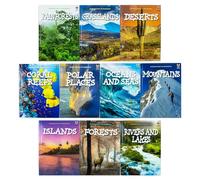 Childrens Introduction to Geography for Beginners 10 Book Collection Set: (Coral Reefs, Deserts, Forests, Grasslands, Islands, Mountains, Ocean and Seas, Polar Places, Rainforests, Rivers and Lakes)