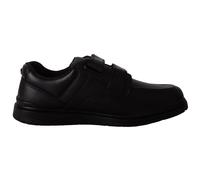 ABSOLUTE FOOTWEAR Childrens Kids Infants Junior Faux Leather Double Touch and Close School Shoes - Black - UK Infant 9