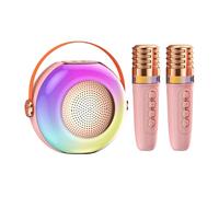 Children's Karaoke Sound Box with Player and 2 Microphones, Portable Machine with Lights - Ideal for Birthdays, Parties and Festive