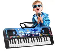 Children's Keyboard Piano 37 Keys - Portable Piano Toy Piano Musical Keyboard with Microphone Lecter, Birthday Christmas Gift 3 4 5 6 Years Girls Boys Black