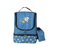 Childrens Kids 2 Compartment Insulated Cooler Backpack Lunch Bag Picnic Cool Bag (Rocket)