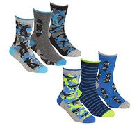 Childrens Kids Boys Cotton Rich Novelty Socks 9 or 18 Pair Bundle Back To School Camo 6-8.5