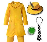 Childrens Kids Boys Girls Yellow Suit Tie Hat Halloween Fancy Dress Costume Outfit Horror Scary TV Movie (Large (10-12 Years))