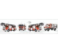CHILDRENS KIDS BOYS HELECOPTER FIRE ENGINE WALLPAPER BORDER A.S.CREATION 35814-1