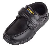 Childrens Kids Boys Slip On Smart Formal School Suit Shoes with Touch and Close Fastening - Black - UK Infant 8 / EU 26