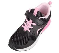 Childrens Kids Easy Slip On Touch and Close Fastening Trainer with Elasticated Laces - Black/Pink - UK Child 13