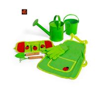 Childrens Kids Gardening Starter Set with Tools Bucket Apron Gloves Watering Can