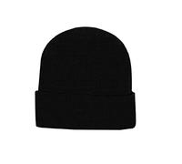 Children's Kids Girls Boys Thermal Lined Plain Black Hat Stretchy Beanie Hat 5 to 10 Yeas Approx Size for Winter Autumn