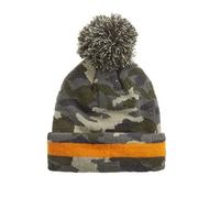Children's Kids Girls Boys Winter Hat Beanie Bobble Camo Stripe Pixel Camouflage Black Hat (Camo Stripe, 2 to 6 Years)