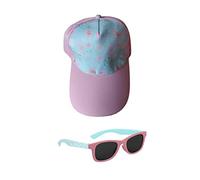 Children's Kids Girls Flowers Rainbow Unicorn Printed Baseball Cap and Sunglasses Summer Accessories (Flowers)