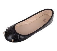 Childrens Kids Girls Slip On Ballerina Style Pumps Dolly Shoes with Diamond Design - Black - UK Infant 10 / EU 28