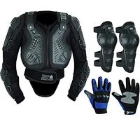 Childrens Kids Motorbike Safety Protective Body Armour Protection With Back Protector Great For Sporting Activities With Knee pad & Hard Knuckle Glove Suit