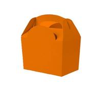Childrens / Kids Party Food Meal Boxes - Plain Colours - Gift Bag Box - 100% Recyclable / Biodegradable (20, Orange) by Mustbebonkers