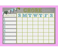 Childrens Kids Rota Reward Task Chore Chart Pink and Grey