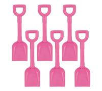 Childrens Kids Small 24cm Plastic Beach Spades - Pink - Set of 6