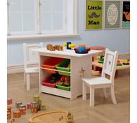 Childrens Kids Wooden Table and Chairs Set With Storage for Bedrooms