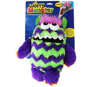 Children's Kids Worry Monster Soft Plush Toy With Zip Up Mouth Eats Worry Notes Sleep Companion Fluffy Fur With Troll Hair purple & green