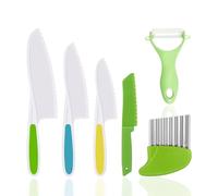 Children's Kitchen Knife Set Children's Knife for Cutting Children's Cutting Knife Wave Knife for Vegetables, Fruit, Salad, Cakes, Bread, Vegetables (6 Pieces)