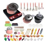 Children's Kitchen Toy Set, Realistic Role Play Design, 71 Pieces Pretend Cooking Pots And Pans, Interactive Play Set With Sound Effects, Learning Experience, For Girls Boys 3-8+
