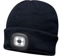 Childrens Knitted Beanie HAT with Fitted LED Light (as8, Age, 6_Years, 9_Years) Black