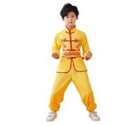Children's Kung Fu Uniform for Training & Performance - Chinese Martial Arts Tai Chi Suit for Boys and Girls Yellow