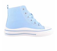 ABSOLUTE FOOTWEAR Kids Childrens Lace Up High Top Canvas Trainer with Platform Sole - Sky - UK Child 12 / EU 30-31