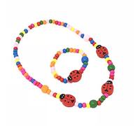 Children's Ladybird Beaded Necklace and Bracelet Set - Girls Party Bag Fillers
