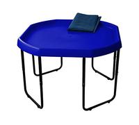Children's Large Plastic Sand & Water Mixing Play Tray - DARK BLUE - 100cm x 100cm with 3 Tier Height Adjustable Stand and Protective Cover Sheet.