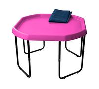 Children's Large Plastic Sand & Water Mixing Play Tray - DARK PINK - 100cm x 100cm with 3 Tier Height Adjustable Stand and Protective Cover Sheet.