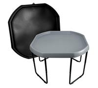 Children's Large Plastic Sand & Water Mixing Play Trays - Set of 2 Trays BLACK & GREY - Single 3 Tier Height Adjustable Stand.