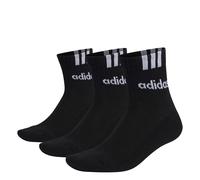 adidas Sportswear Unisex Cushioned 3 Stripe Linear Socks - 3 Pack - Black/white, Black/White, Size Xs, Men Black/White