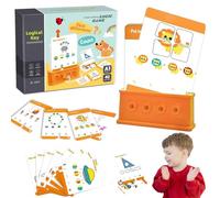 Children's Logic Key Set, Preschool Educational Logic Key Toys, Montessori Toys with 40 Cards, Activities Logic Flashcard Puzzles, Logic and Problem-Solving Game for Kids Christmas Birthday (A, 1)
