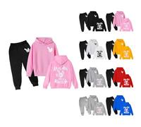 Children's Long Sleeve Cartoon Rabbit Print Hoodie Top Hoodie Pants Set Comfortable Children's Long Sleeve Cartoon Rabbit Print Hoodie Top Hoodie Pants Set Activewear Tracksuit Kids Pink