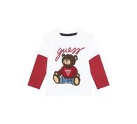 Children's long-sleeve round neck cotton T-shirt Guess Blanc 5 ans