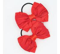 Childrens Luxury Red Show Bow Ribbons for Horse Riding / Showing - Pair