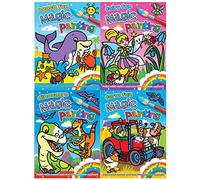 Childrens Magic Colour Painting Collection 4 Books Set (Fairy, Dinosaur, Farm, Beach)